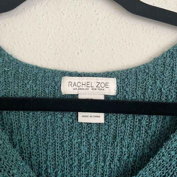 Rachel Zoe Woman Green V-Neck  Oversized Sweater, Size M - Picture 12 of 16